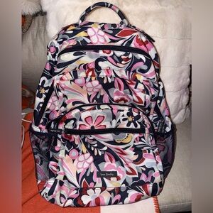 Vera Bradley Women's Backpack - Pink and Black Floral